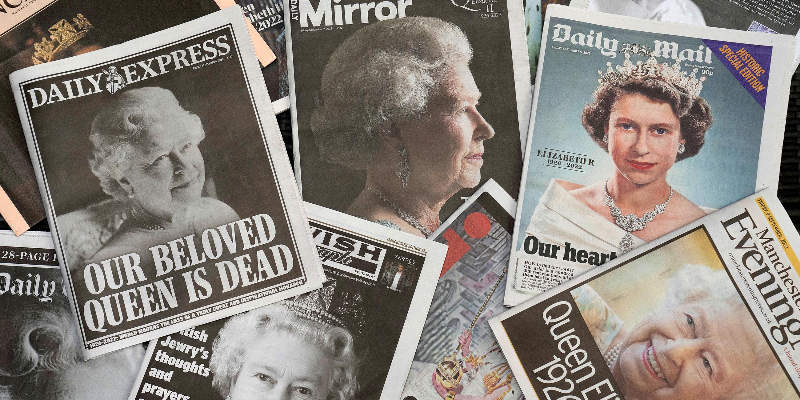 Zeitungstitel der britischen Presse zum Tod von Queen Elizabeth II.