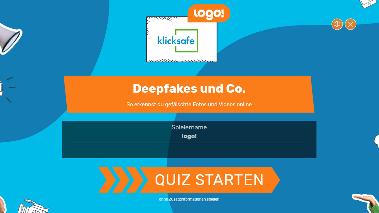 Quiz von klicksafe zu Deepfakes