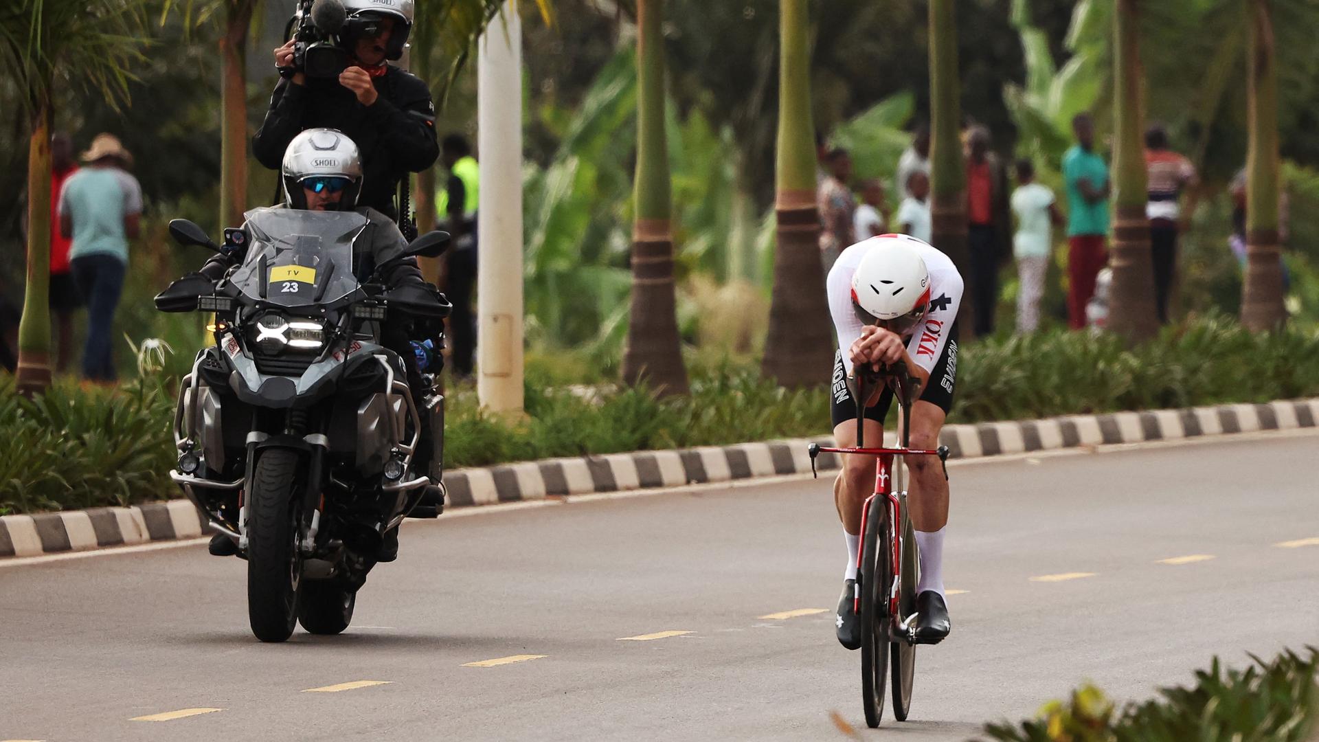 Der Schweizer Stefan Kung während des Einzelzeitfahren der Männer.