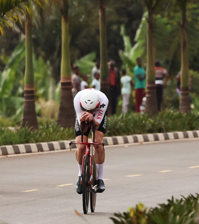 Der Schweizer Stefan Kung während des Einzelzeitfahren der Männer.