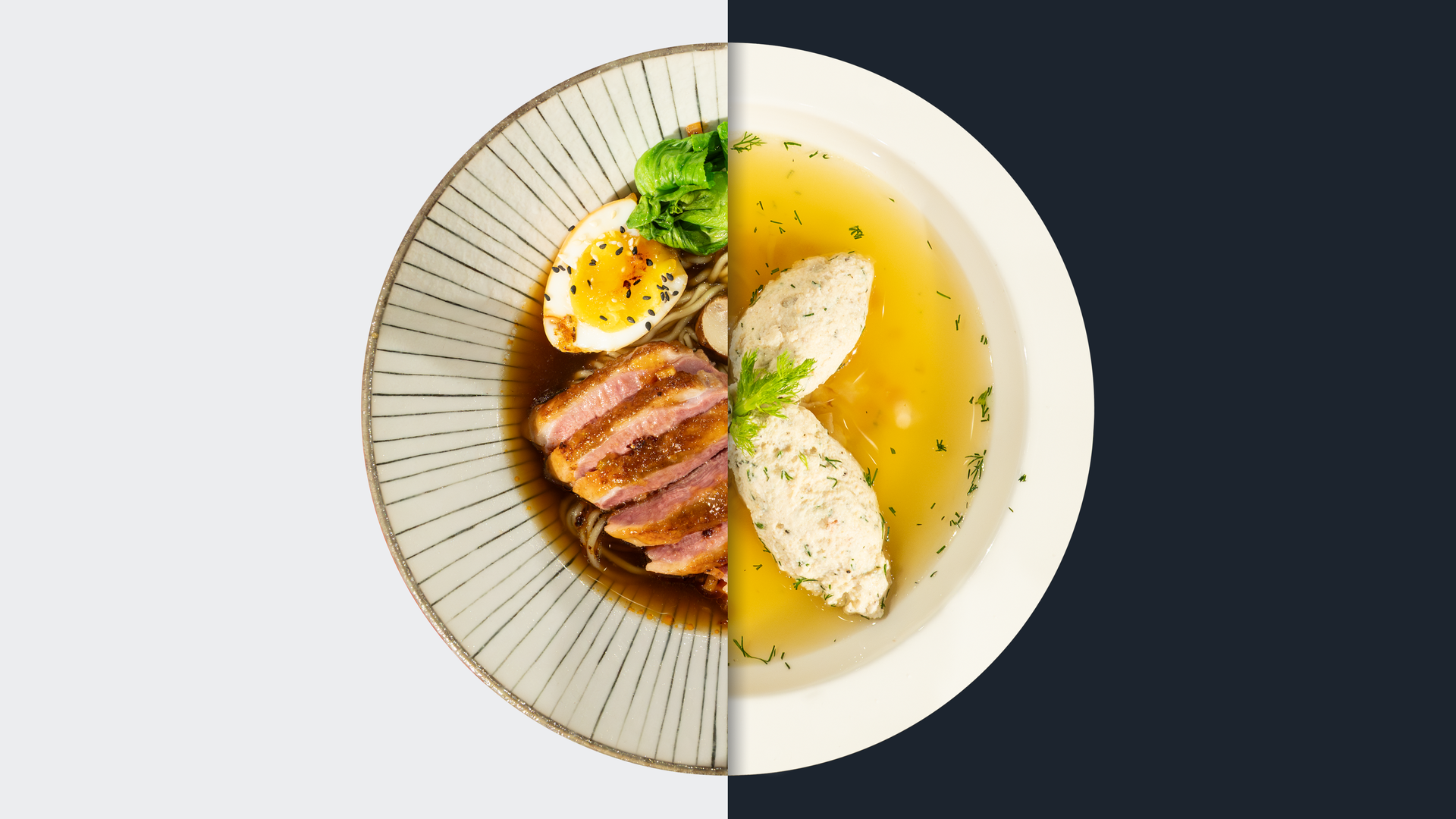 Ramen mit Entenbrust vs. Saiblings-Nockerl