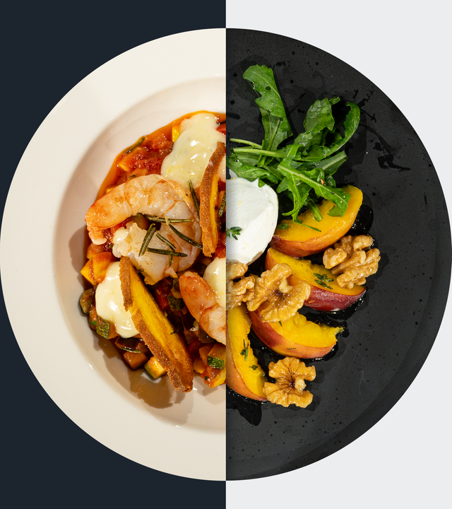 Ratatouille vs. Gebratener Pfirsich