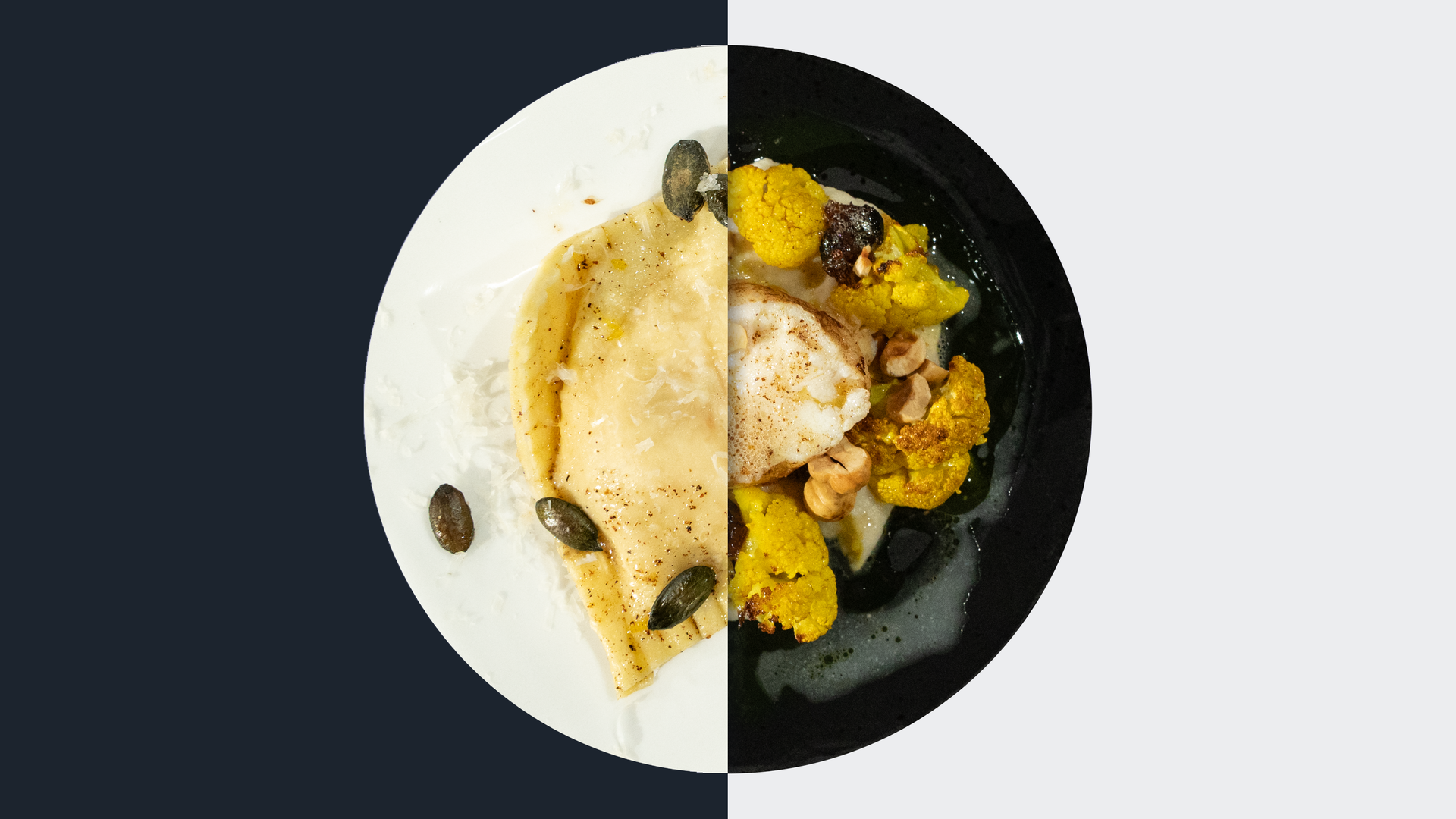 Ravioli mit Kürbis-Füllung vs. Seeteufel