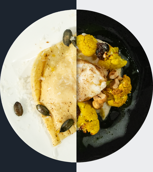 Ravioli mit Kürbis-Füllung vs. Seeteufel