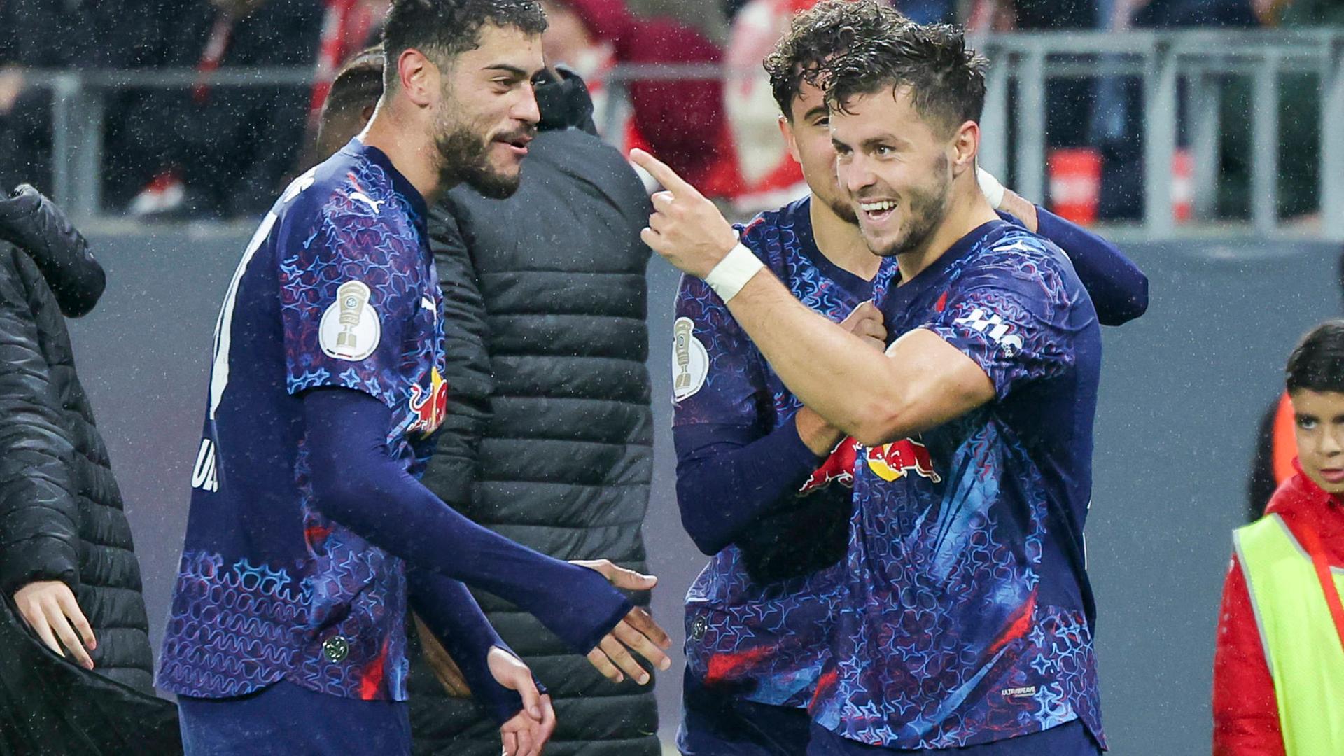 Christoph Baumgartner (RB Leipzig) bejubelt. 