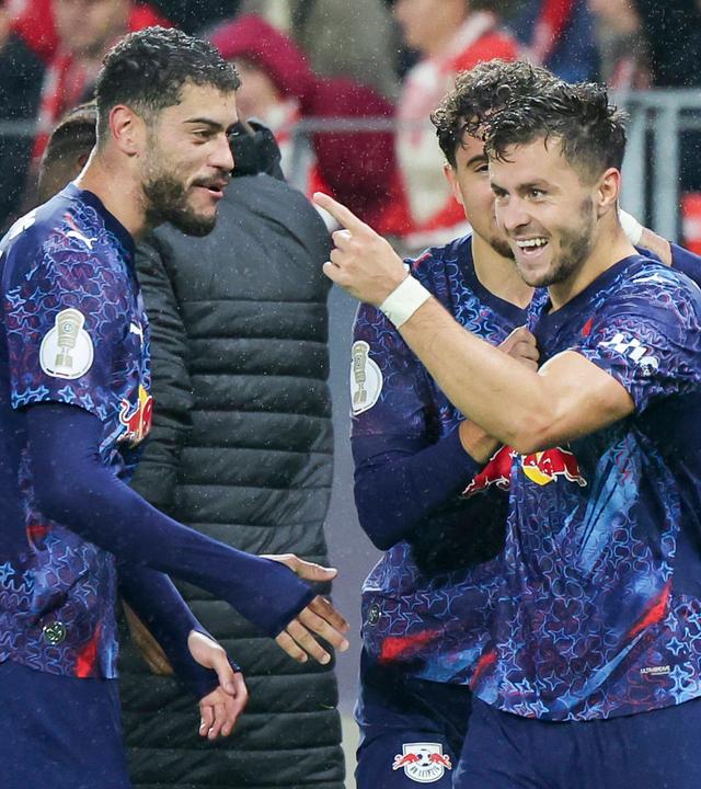 Christoph Baumgartner (RB Leipzig) bejubelt. 