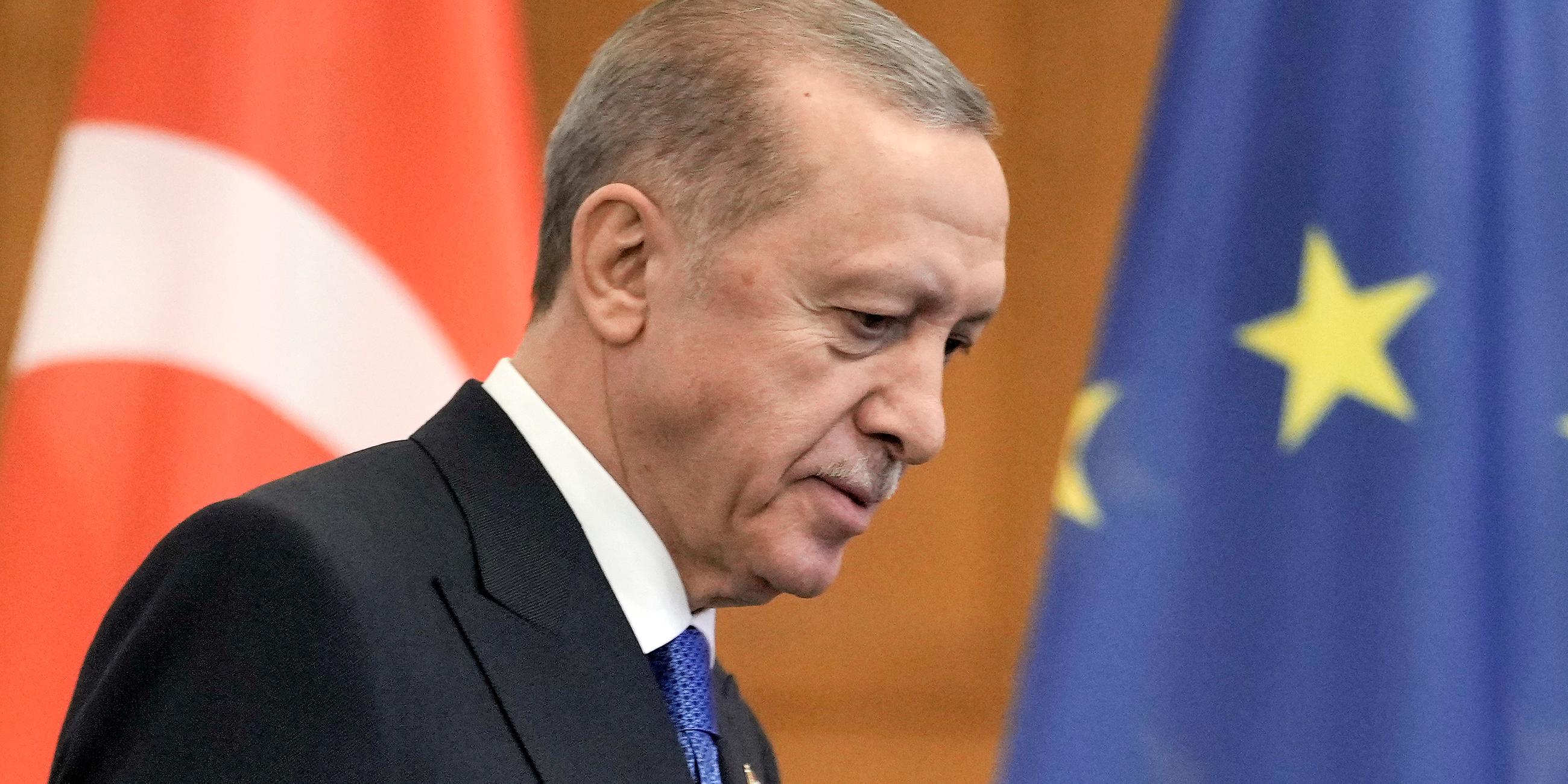 Türkischer Präsident Recep Tayyip Erdogan im Schloss Bellevue