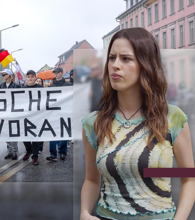 Rechtsradikale demonstrieren auf der Straße 