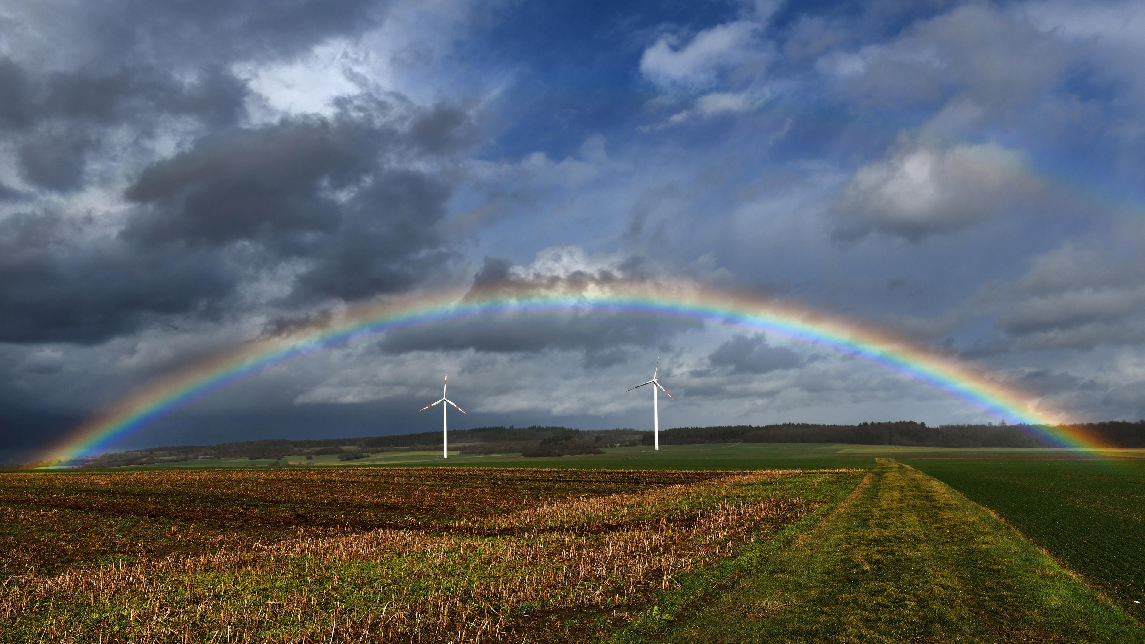 Regenbogen, aufgenommen am 04.03.2019 in Reuters (Hessen)