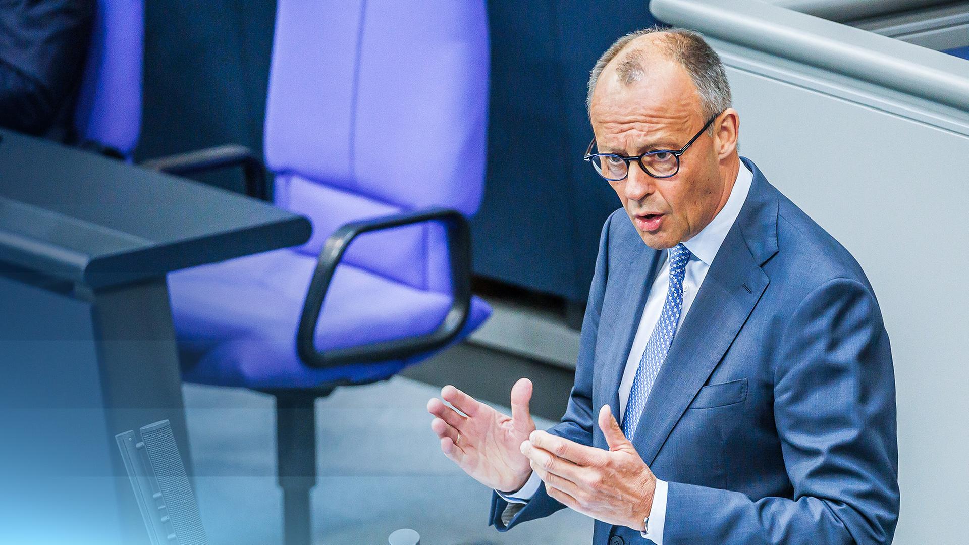 Bundeskanzler Friedrich Merz vor dem Bundestag