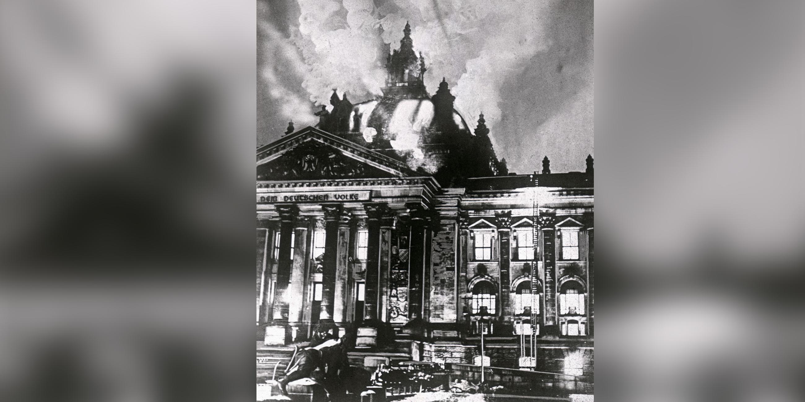 Der brennende Reichstag in der Nacht des 27. Februar 1933 