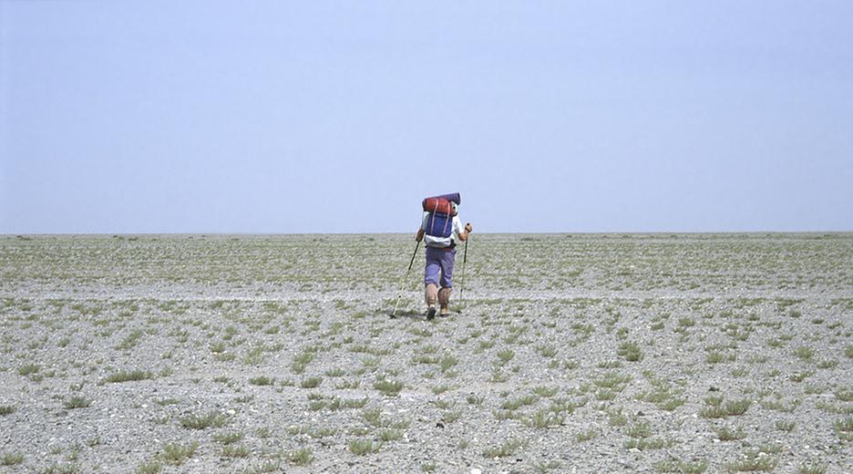 Reinhold Messner in der Wüste Gobi (2004)