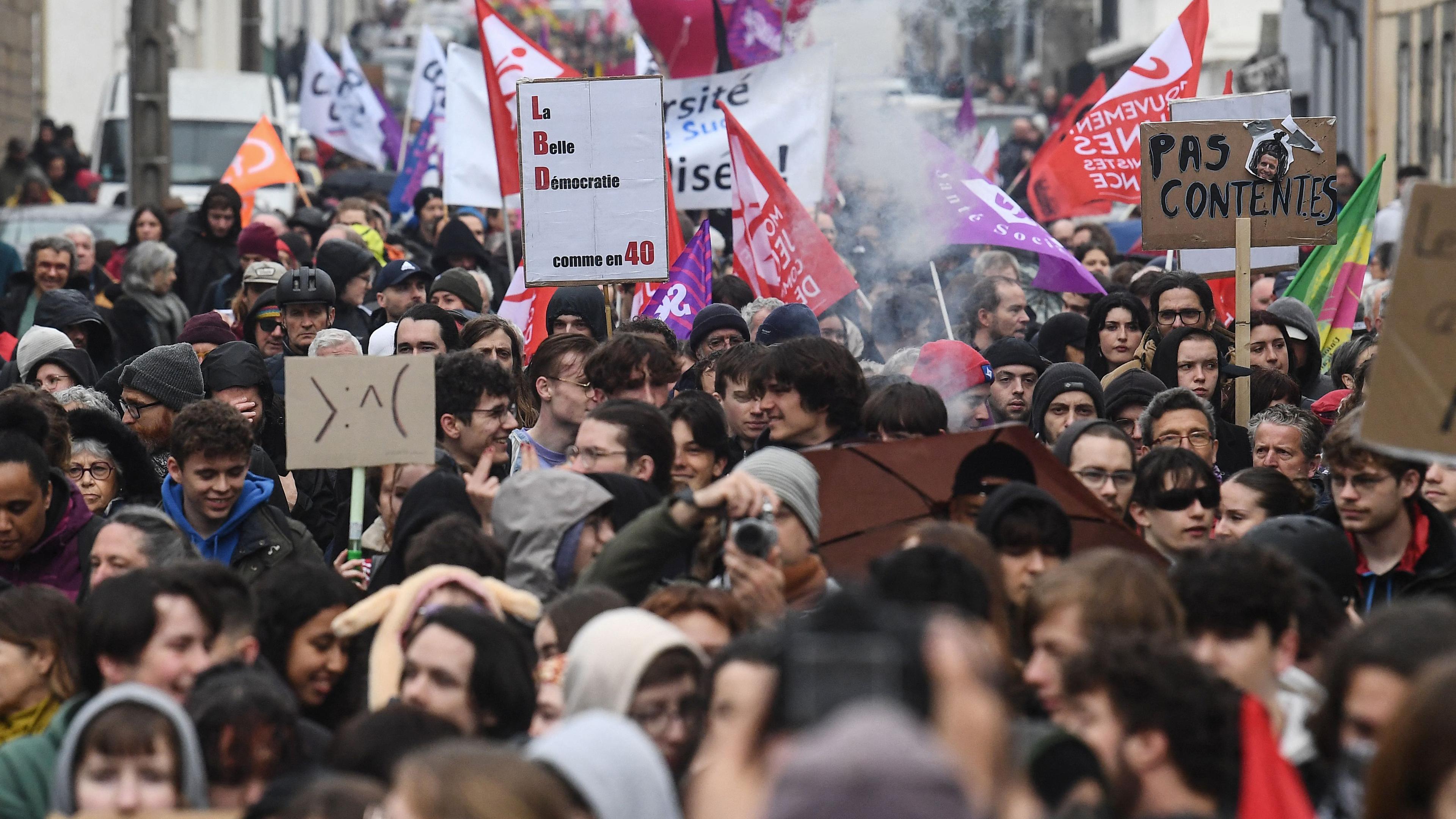 Rentenproteste in Frankreich, aufgenommen am 6.4.2023