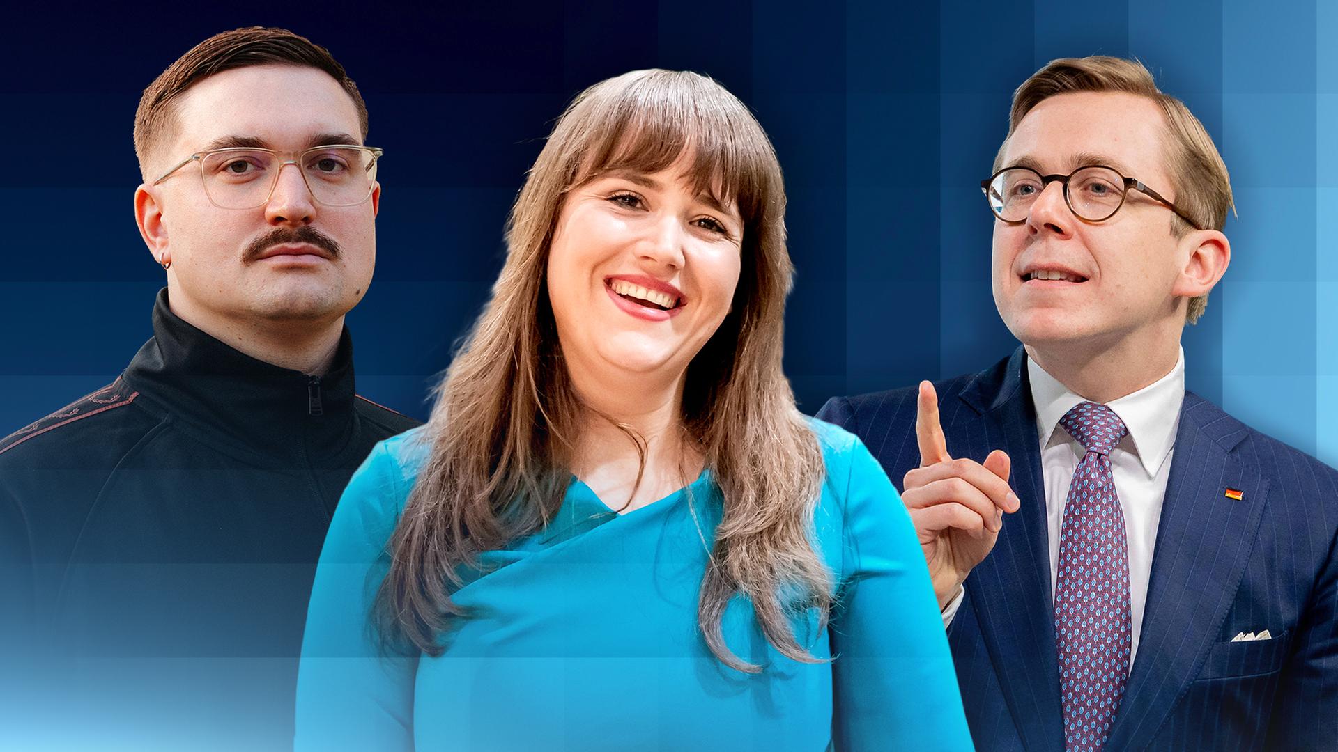 Vincent G., Ricarda Lang und Philipp Amthor 