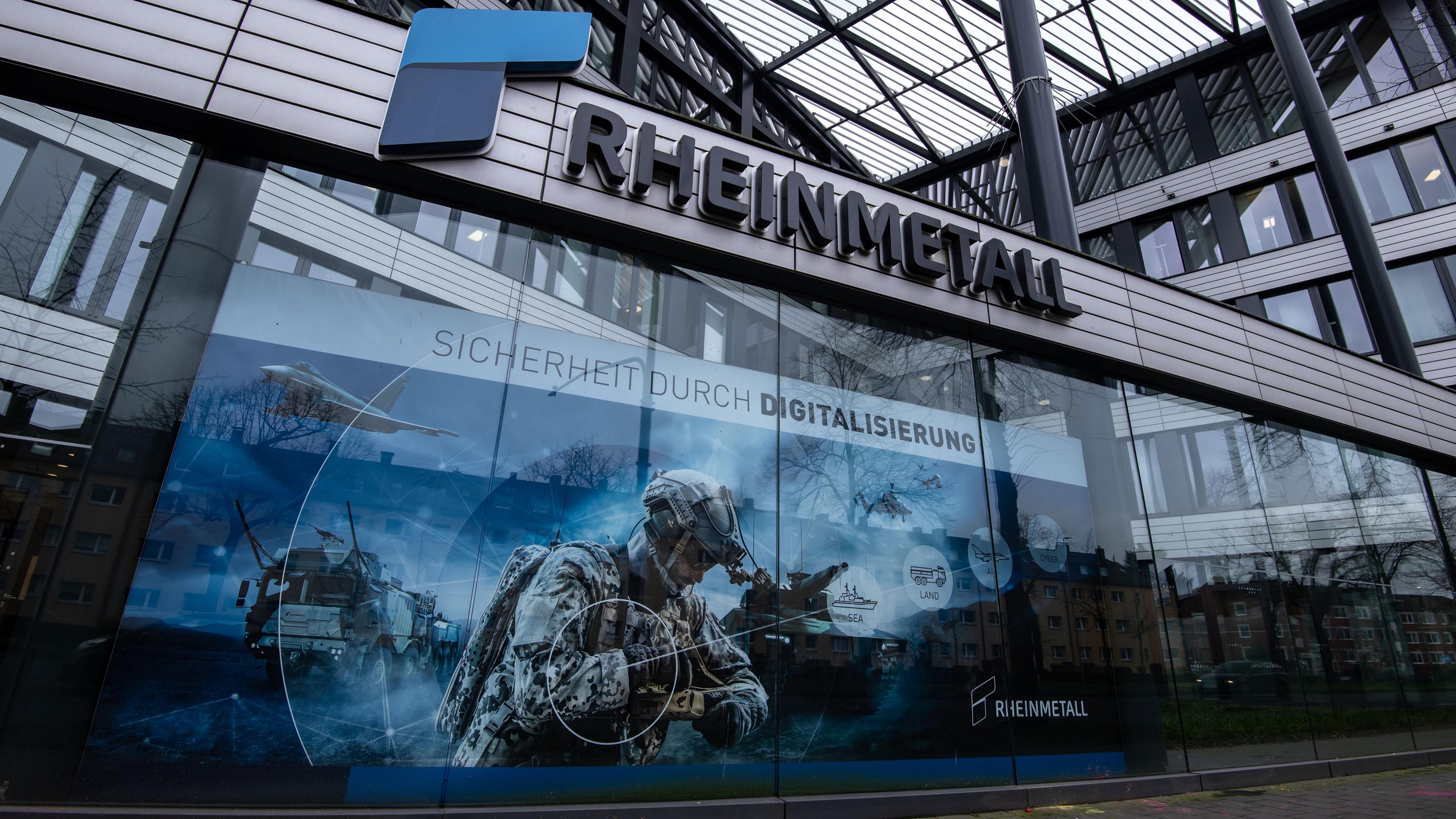 Die Fassade der Unternehmenszentrale der Rheinmetall AG.