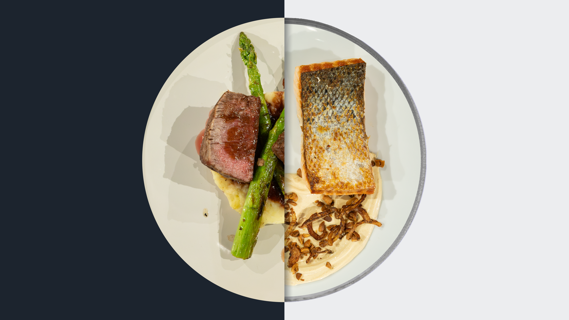 Rinderfilet vs. Gebratener Lachs