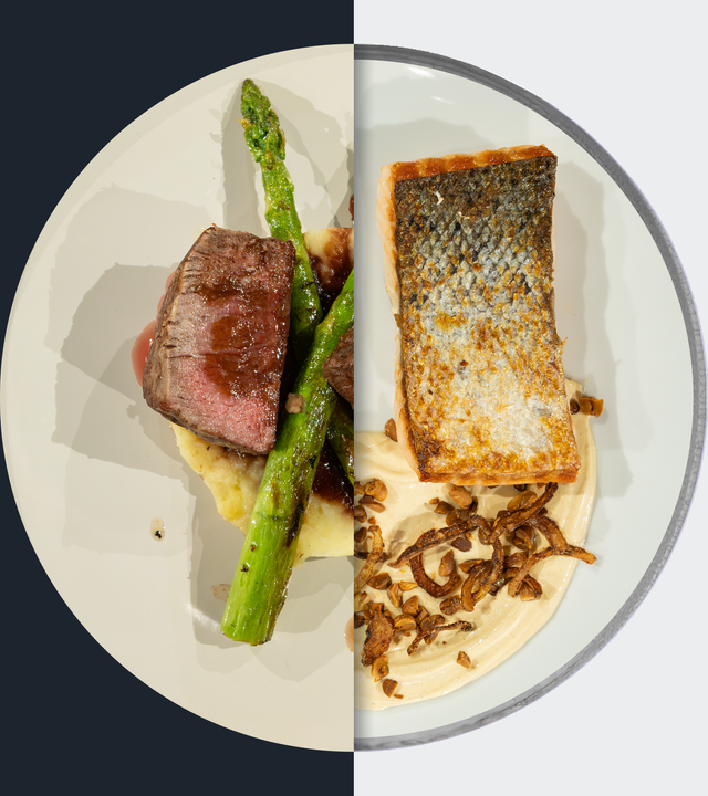 Rinderfilet vs. Gebratener Lachs
