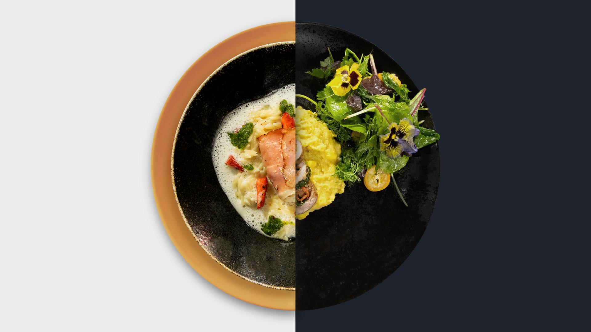 Risoni-Risotto vs. Wildkräutersalat