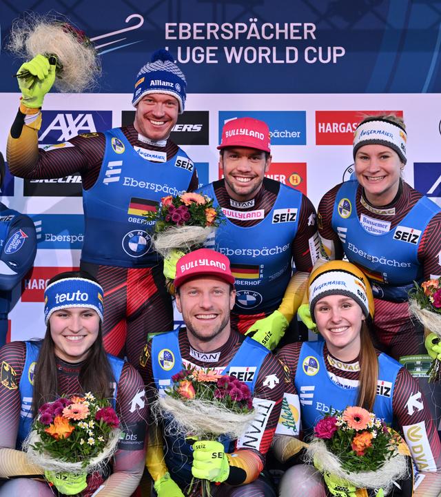  Merle Fraebel, Felix Loch, Tobias Wendl, Tobias Arlt, Dajana Eitberger und Magdalena Matschina am 18.01.26