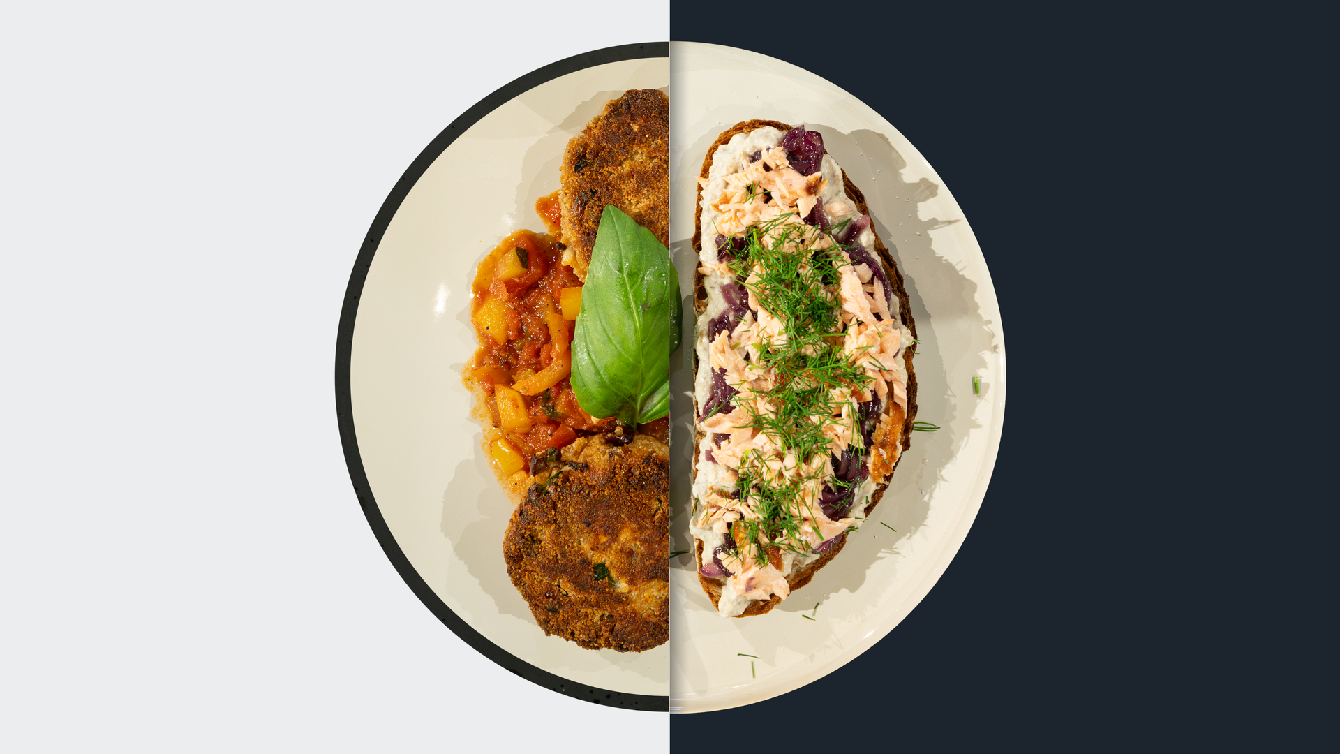 Roggenbrot-Bratling vs. Gezupfter Lachs