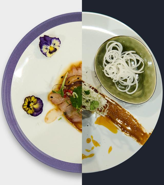 Roh marinierter Hamachi vs. Gedämpfter Kabeljau