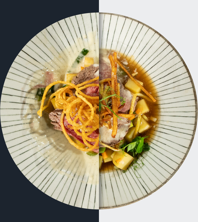 Rosa pochiertes Filet vom Angus-Rind