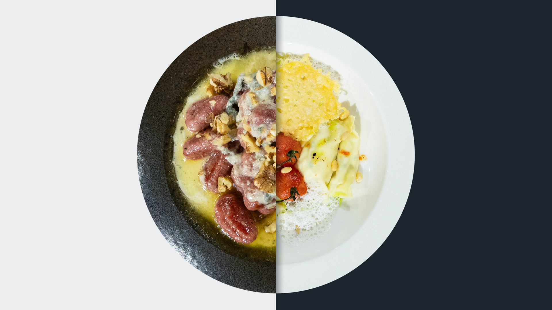 Rote-Bete-Gnocchi vs. Käse-Chip