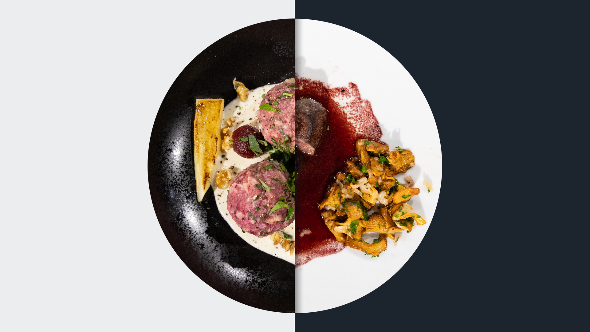 Rote-Bete-Knödel vs. Hirschfilet