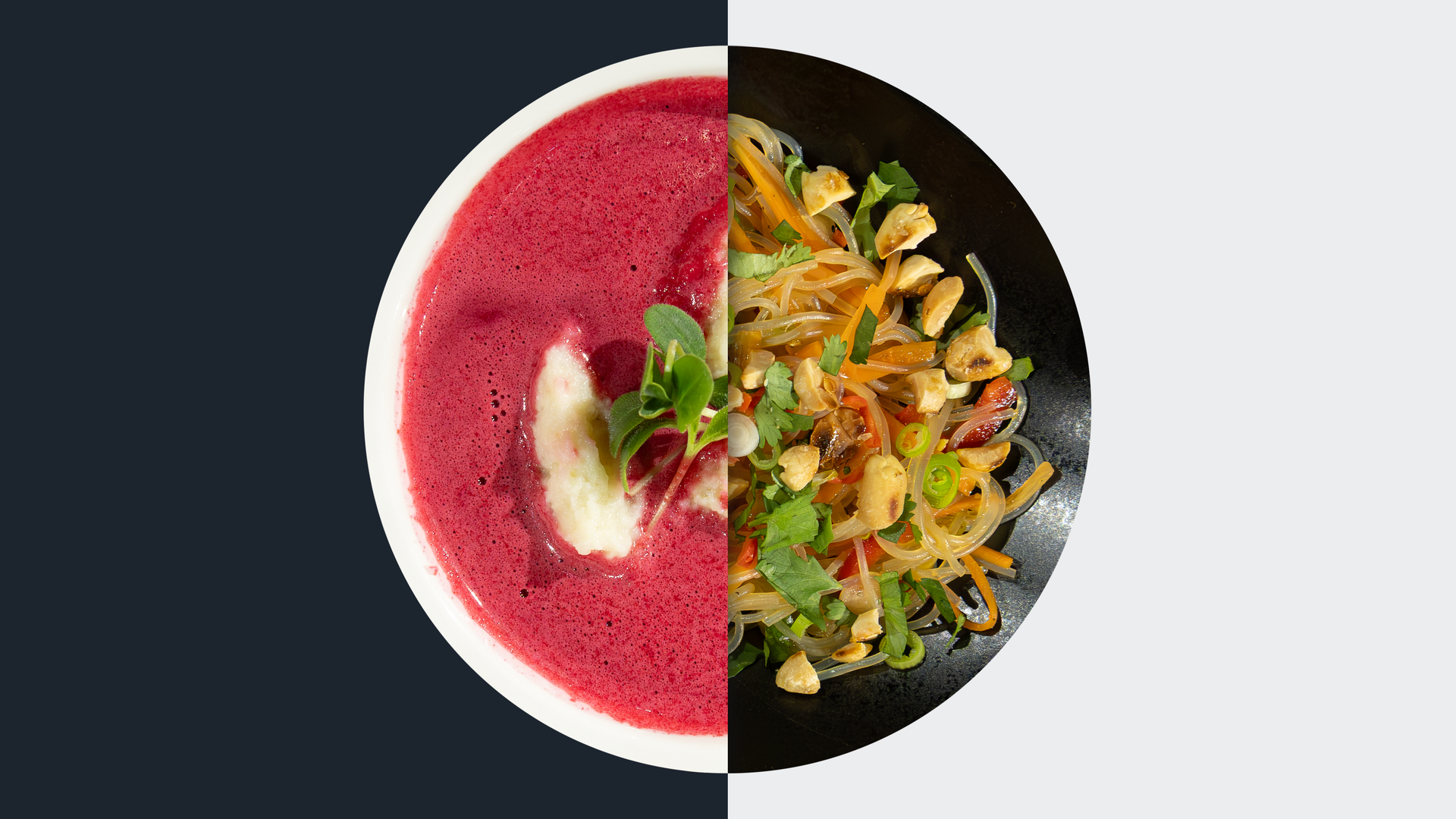 Rote-Bete-Suppe vs. Bunter Glasnudelsalat