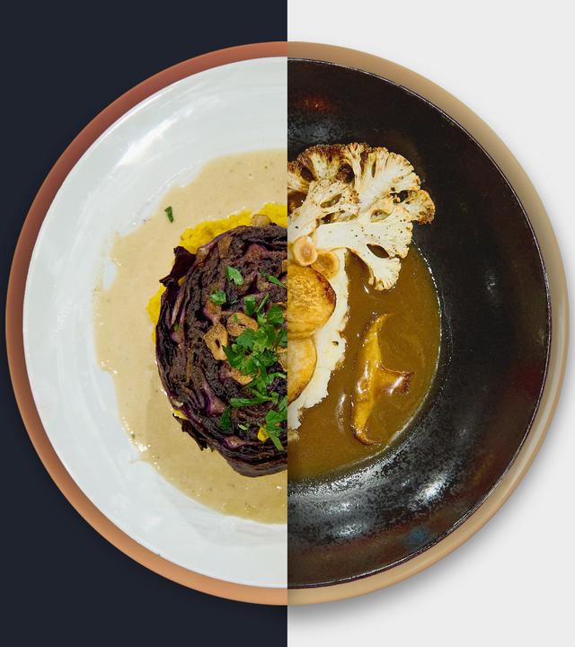 Rotkohl-"Steak" vs. Zweierlei vom Blumenkohl