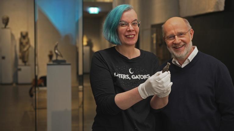 Roxane Bicker und Harald Lesch im Museum für Ägyptische Kunst in München