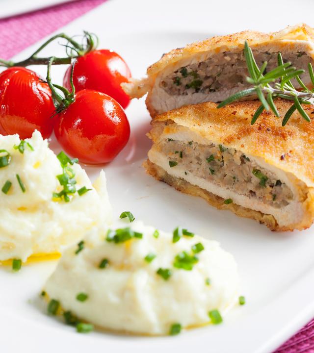 Fränkisches Rückenschnitzel mit Wurzel-Gemüsepüree