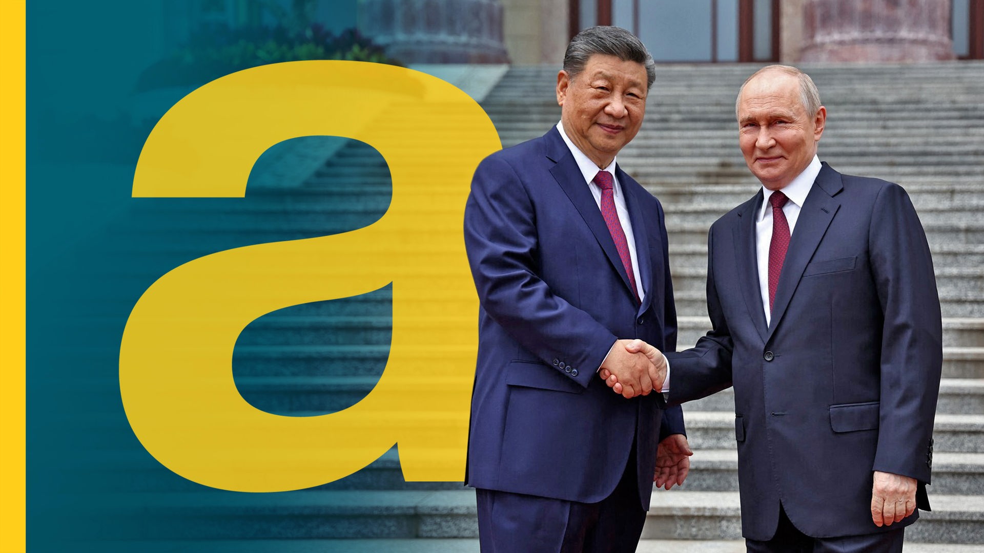 Wladimir Putin und Xi Jinping geben sich die Hand