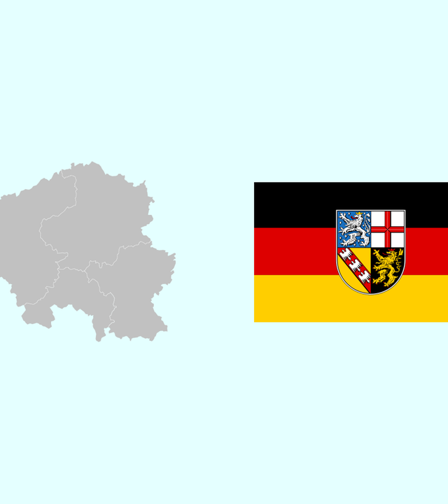 Wahlkreise und Flagge von Saarland