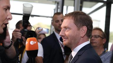 Ministerpräsident Michael Kretschmer bei der Wahlparty der CDU