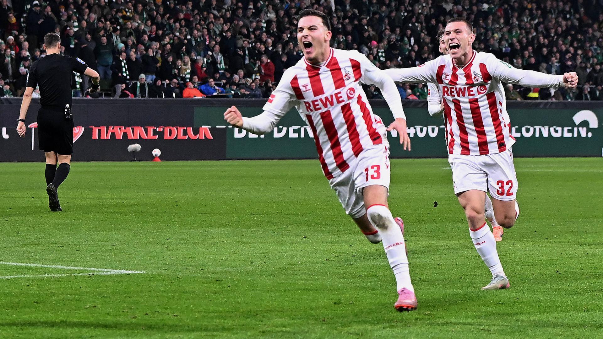 Said El Mala jubelt nach seinem Treffer zum 1:1 gegen Werder Bremen 