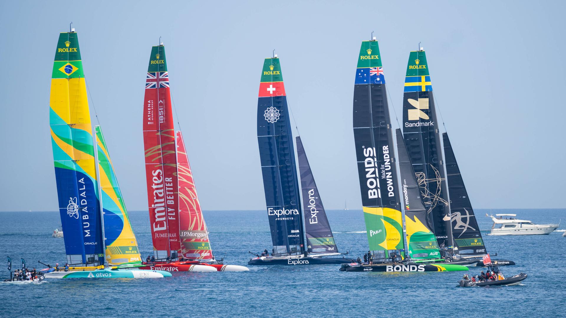 Die Teams in Aktion beim Sail Grand Prix in Valencia