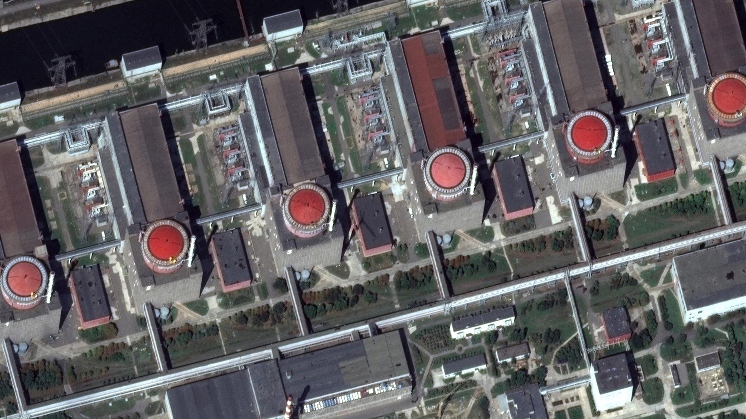 Ein Satellitenbild zeigt das Kernkraftwerk Saporischschja.