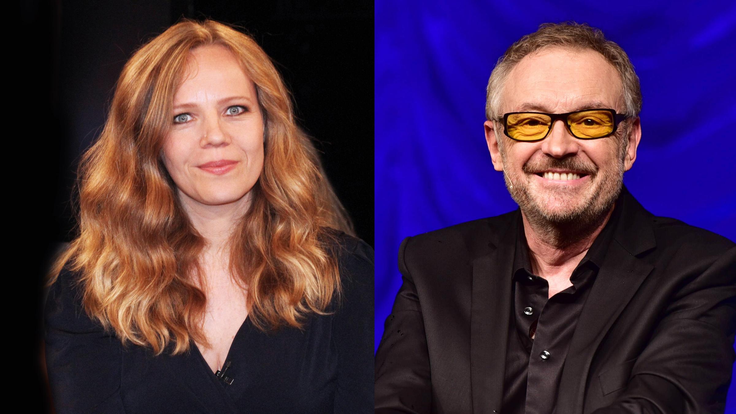 Montage von zwei Porträtfotos, das eine zeigt eine Frau mit langer gelockter Mähne, das zweite einen älteren Mann im Anzug