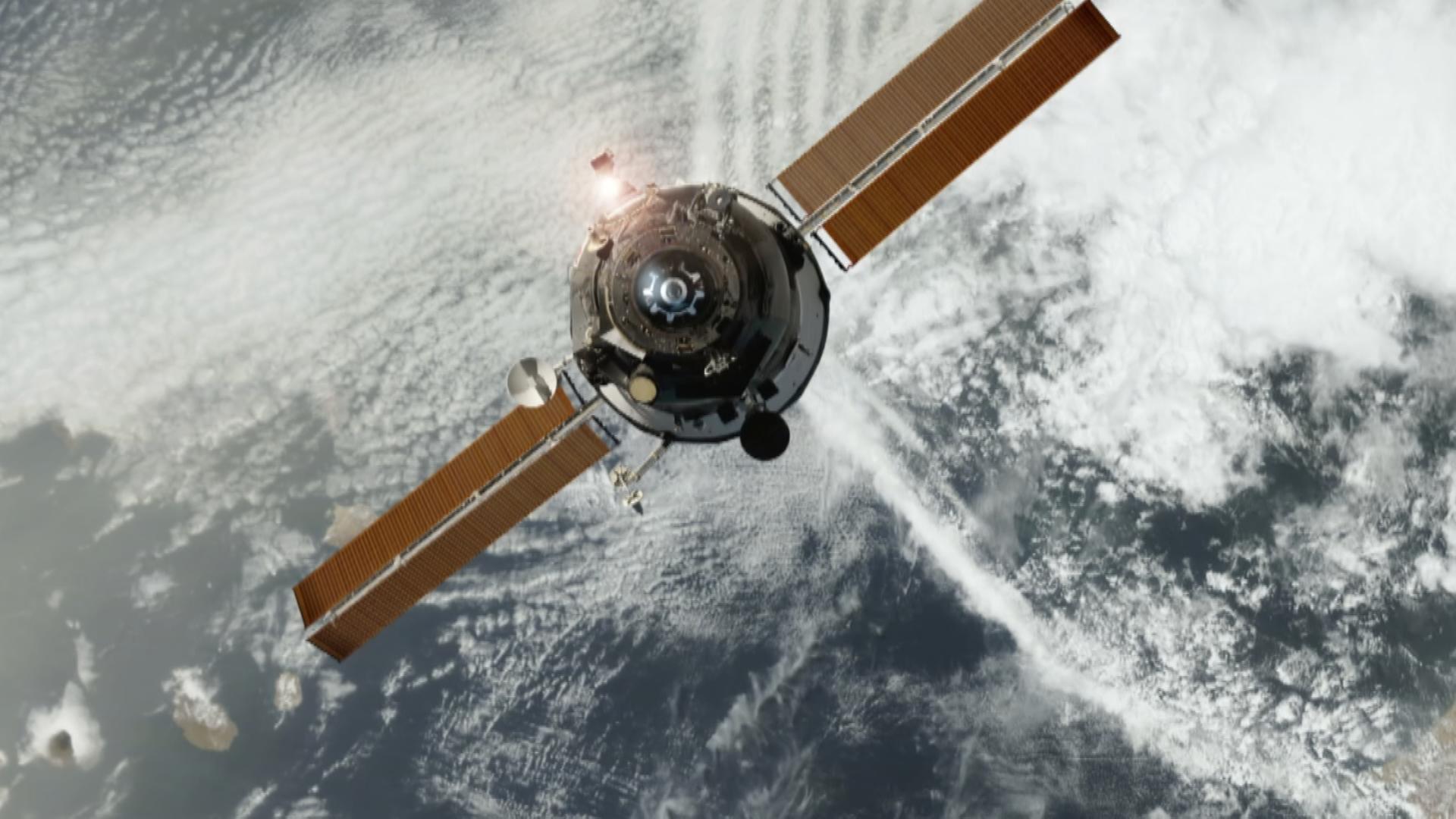 Satellit umkreist Erde