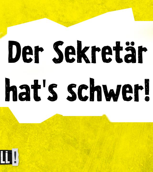 Montage: CDU-Generalsekretär Carsten Linnemann (rechts); Text in Sprechblase: Der Sekretär hat's schwer! (links)