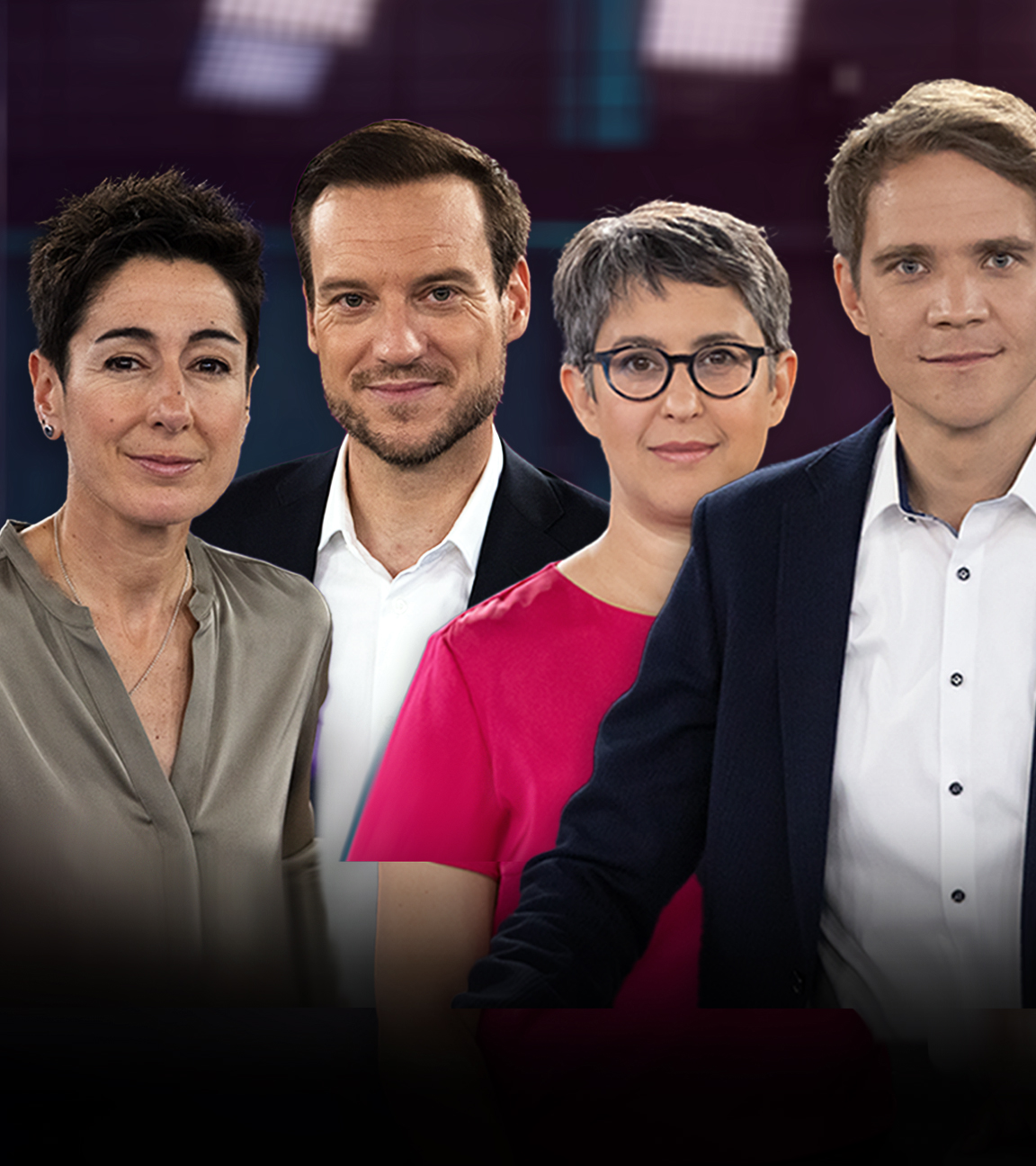 Dunja Hayali, Andreas Wunn, Shakuntala Banerjee und Daniel Pontzen