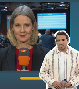 ZDF-Reporterin Nicole Diekmann und logo!-Moderator Sherif 