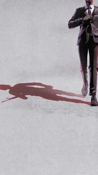 "Schattenwelten": Computergrafik: Ein Mann im Anzug läuft und wirft einen Schatten als Soldat.