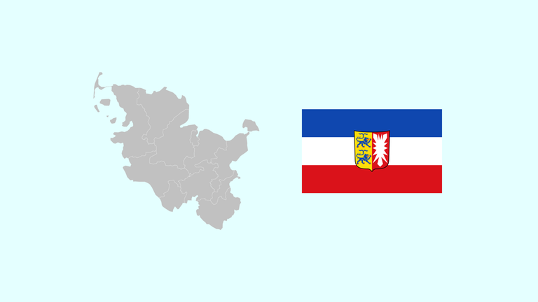 Wahlkreise und Flagge von Schleswig-Holstein