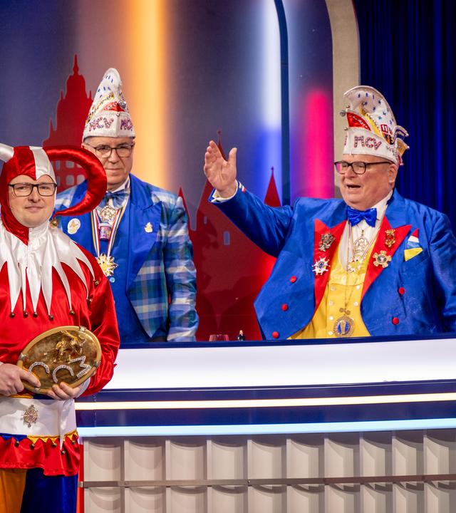 Sitzungspräsident Andreas Schmitt mit "Till" Florian Sitte bei "Mainz bleibt Mainz, wie es singt und lacht"