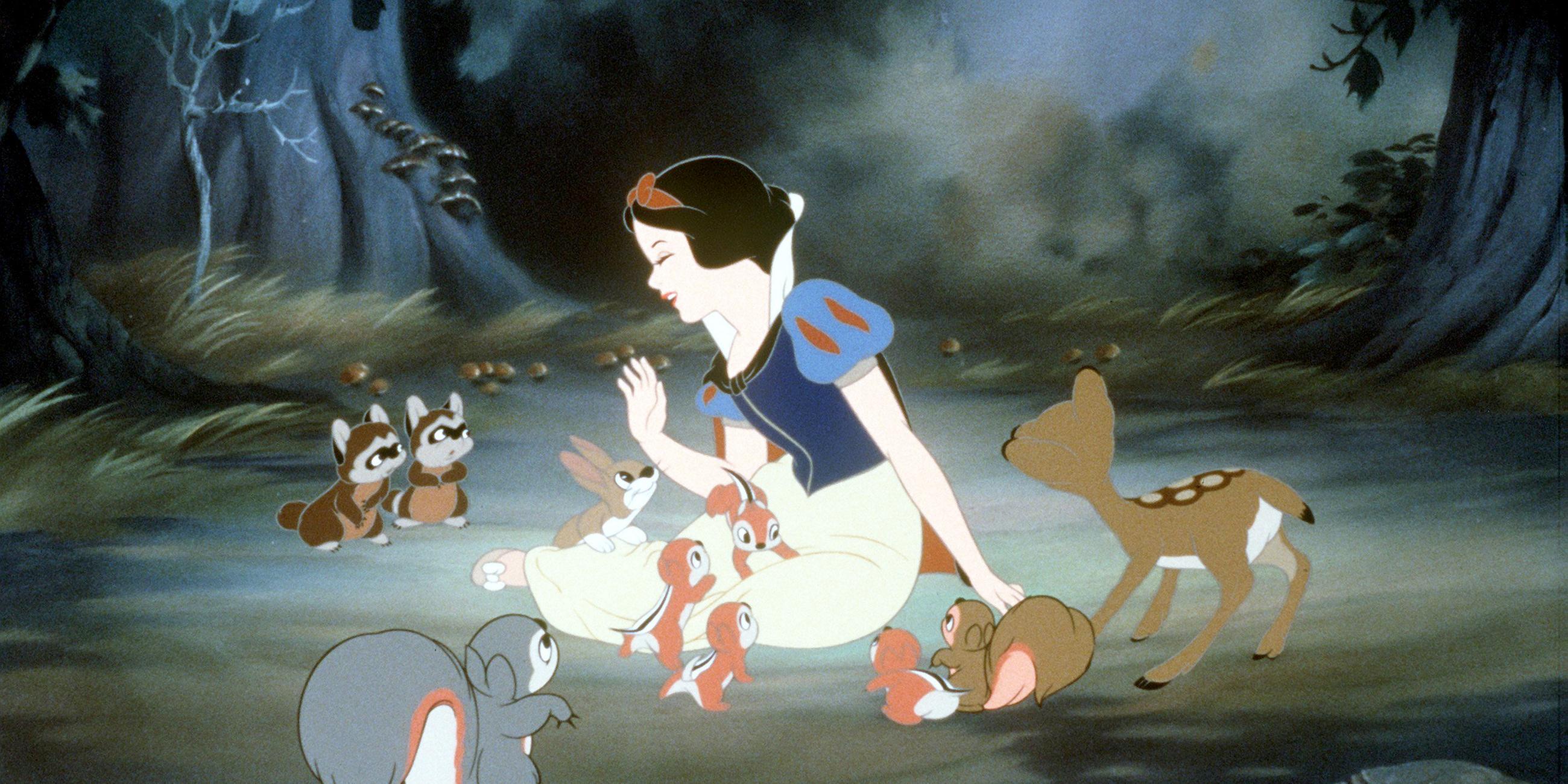 Szene aus dem Walt-Disney-Film "Schneewittchen und die sieben Zwerge"