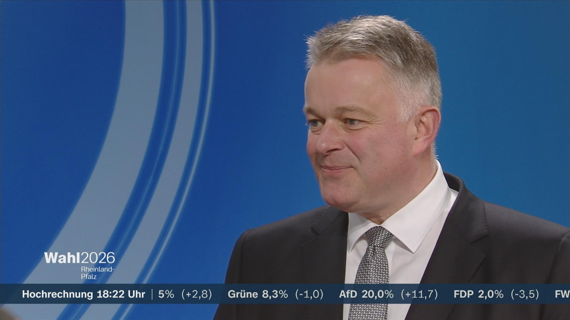 CDU-Spitzenkandidat Gordon Schnieder mit einer Reaktion zur Landtagswahl in Rheinland-Pfalz.