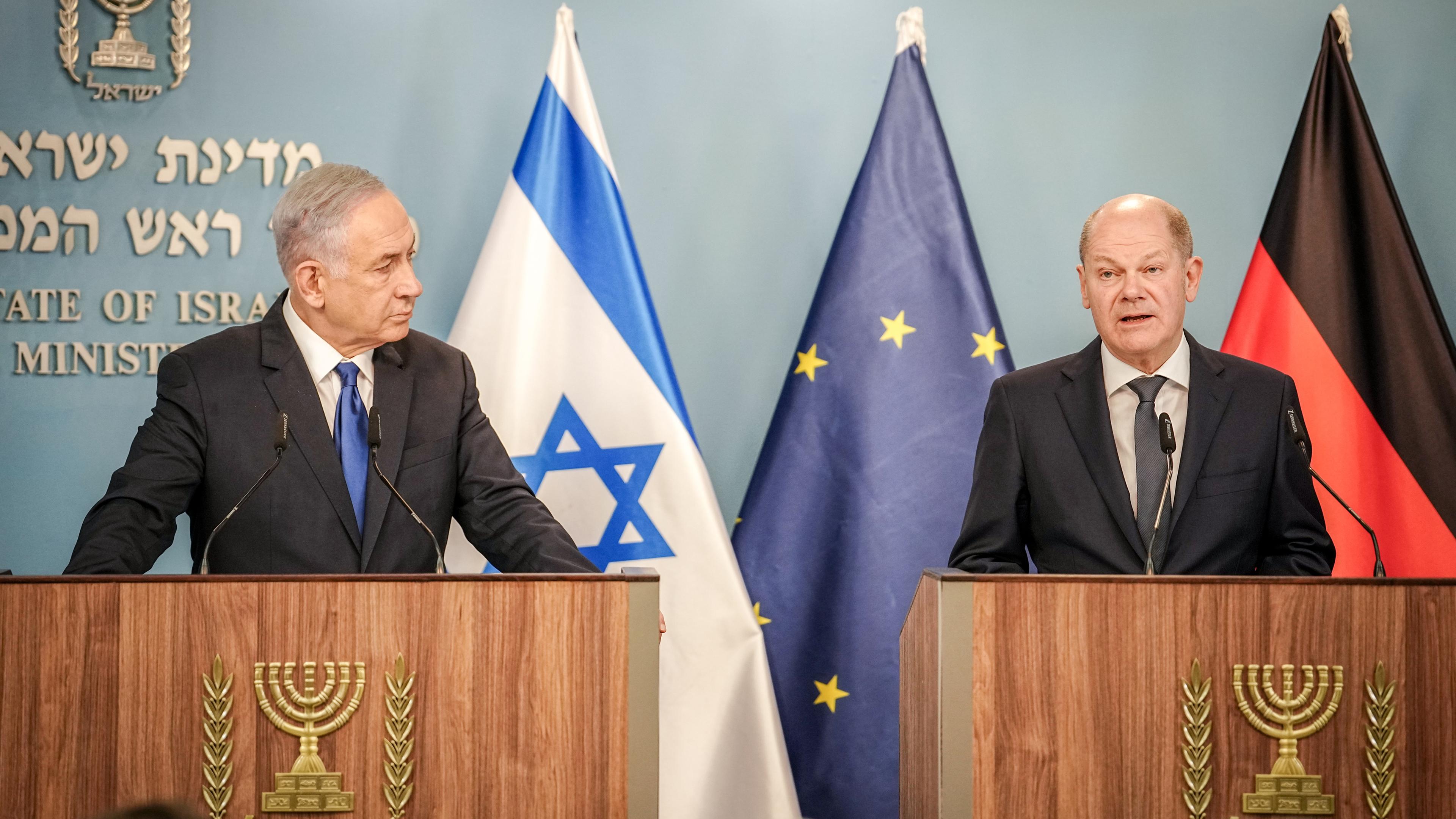 Olaf Scholz und Benjamin Netanjahu