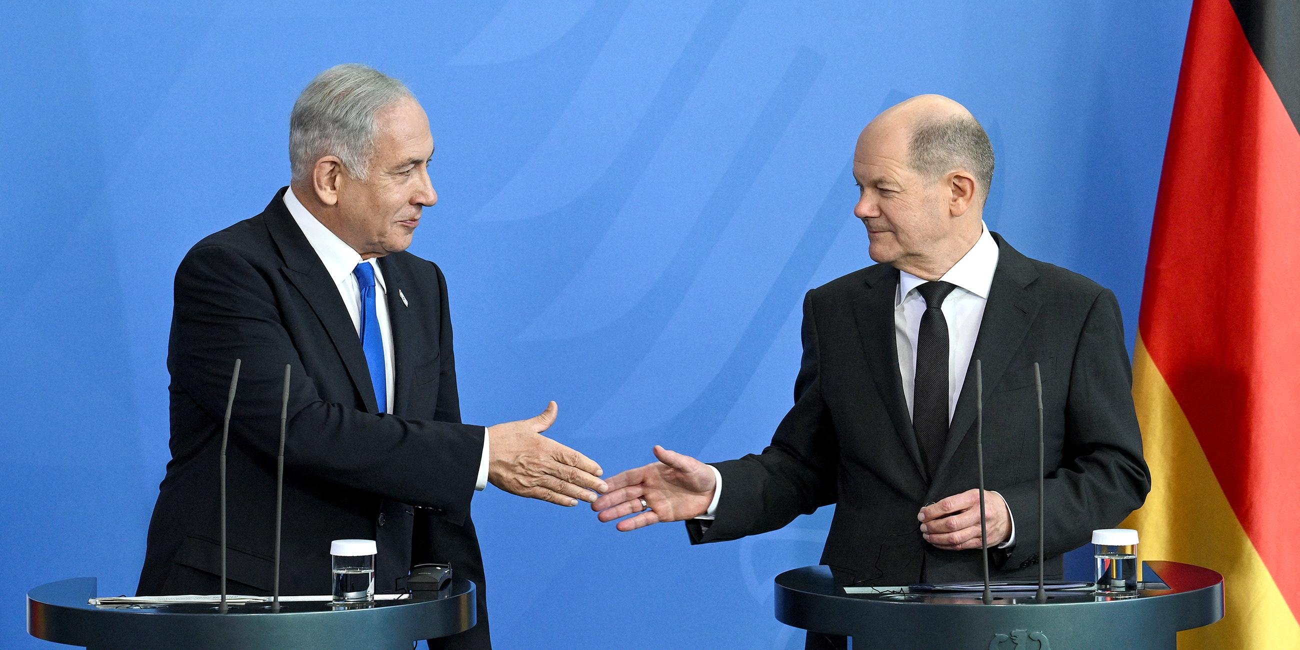 Benjamin Netanyahu und Olaf Scholz